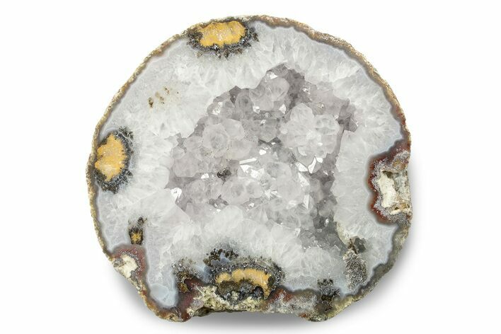 Las Choyas Coconut Geode Half with Quartz Crystals - Mexico #246283